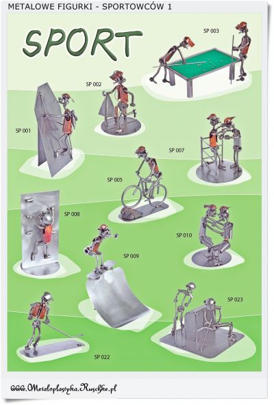 Metalowe figurki sportowców