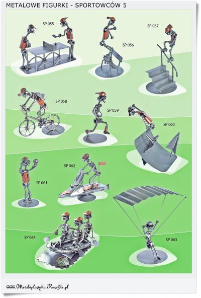 Metalowe figurki sportowców