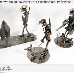 Metalowe figurki dla leśniczego i myśliwego 