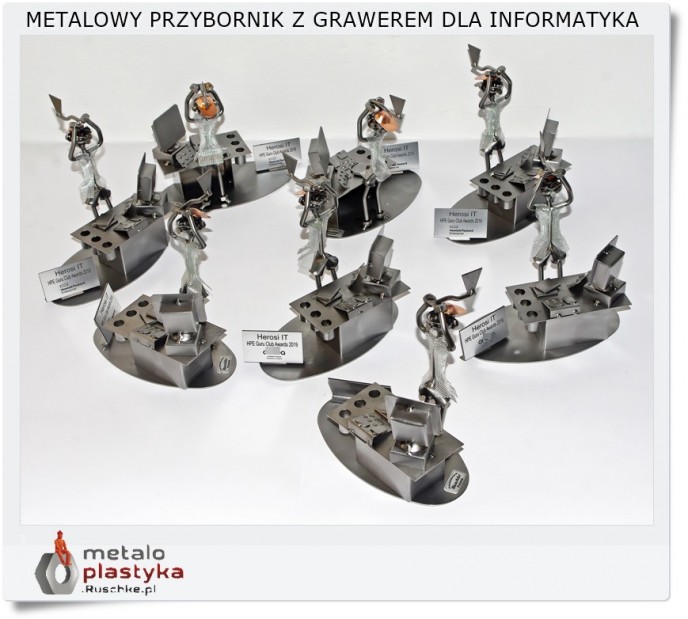 Metalowa figurka - Organizer z grawerem dla informatyka IT