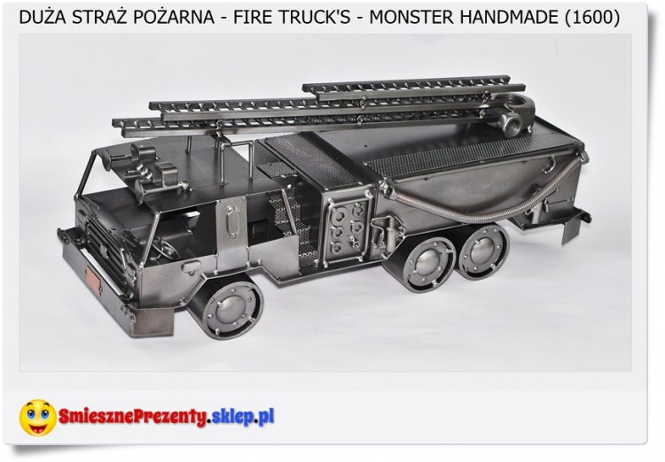 Bardzo duży model samochodu strażackiego Polskie rękodzieło