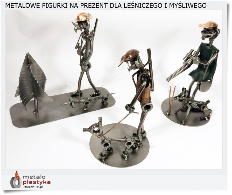 Metalowe figurki dla leśniczego i myśliwego 